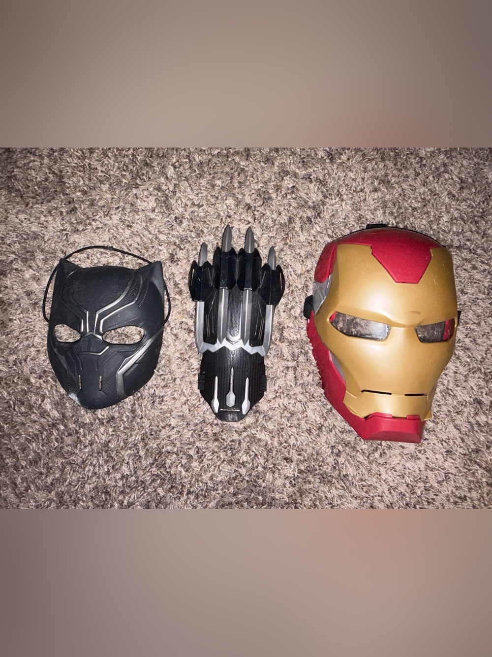 Black Panther & Iron Man Halloween Masks & Wolverine Claw